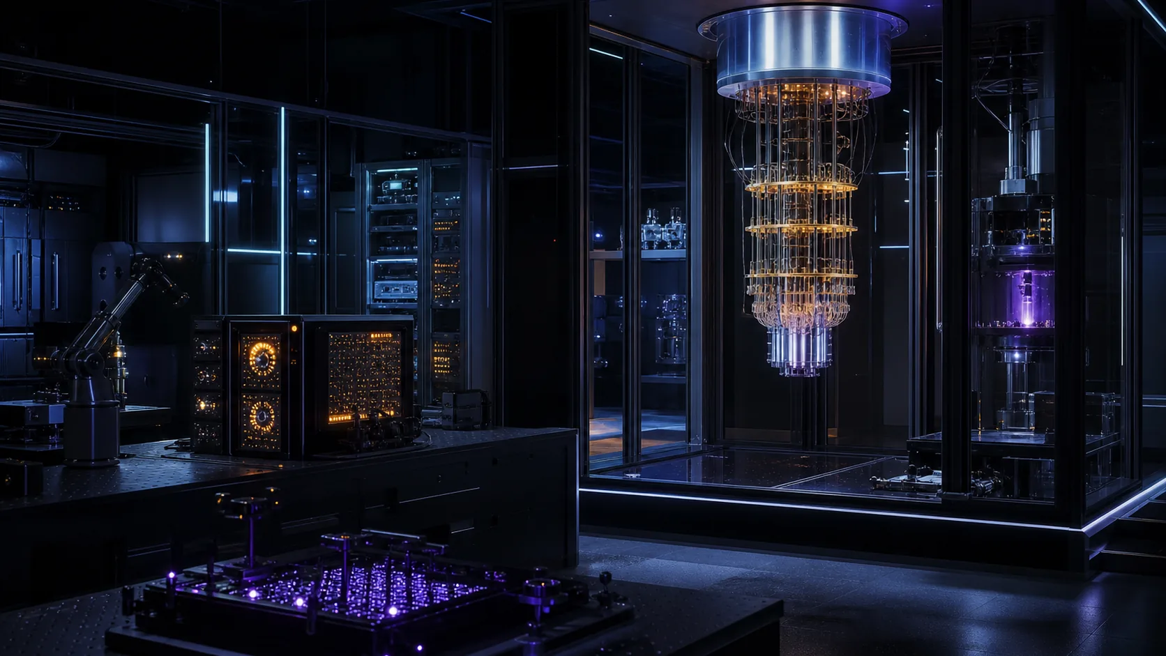 Concept visualization of a fault-tolerant quantum-computer engineering laboratory focused on a4.4 the consequence, illustrating A4.4 The consequence.